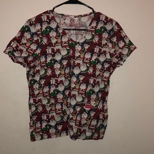 Adorable Santa Claus scrub top!